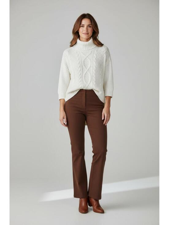 Express Sweaters - Express Ivory Cable Knit Tunic Sweater Turtleneck/Cowl Neck Pullover, Size XS